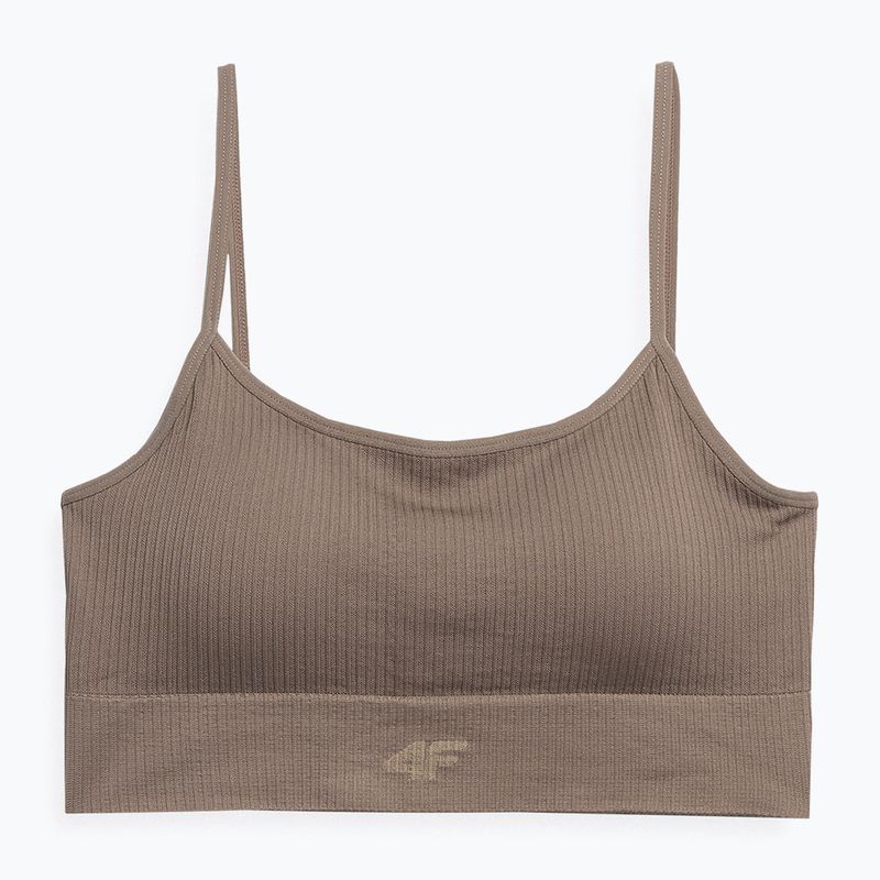 Női fitneszmelltartó 4F világosbarna 4FSS23USBAF031-82S