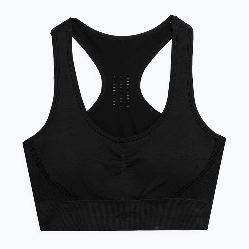Női fitnesz melltartó 4F fekete 4FSS23USBAF037-20S
