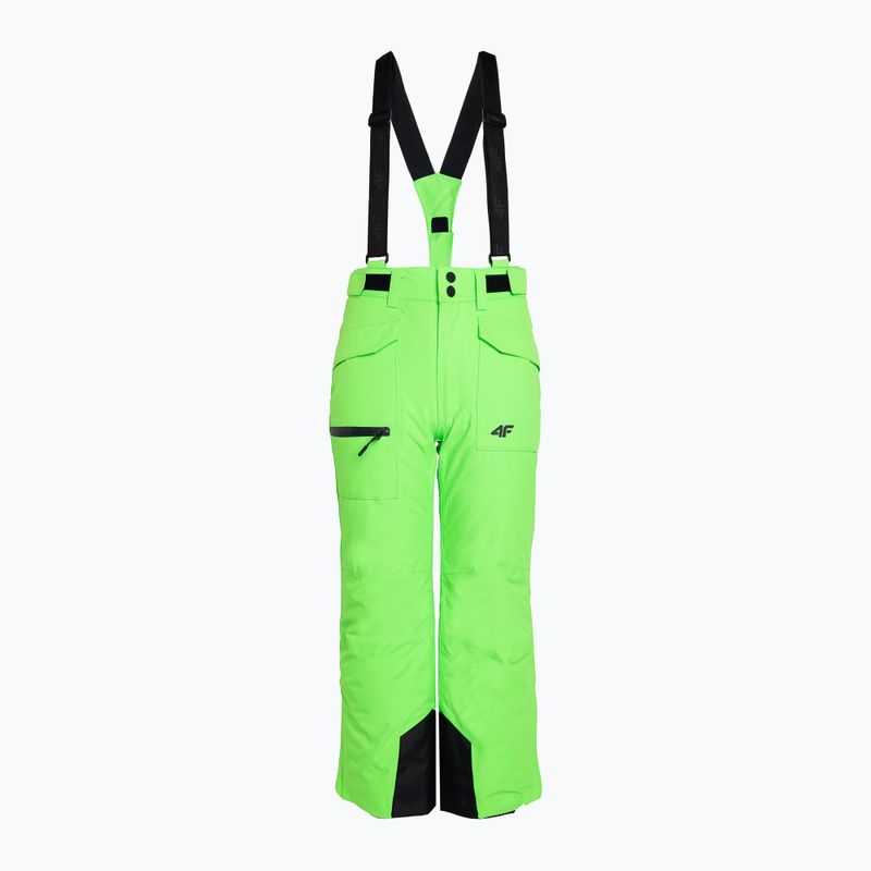 Gyermek síelő nadrág 4F M360 zöld neon 3