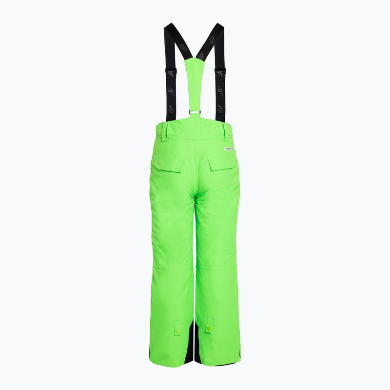 Gyermek síelő nadrág 4F M360 zöld neon 4