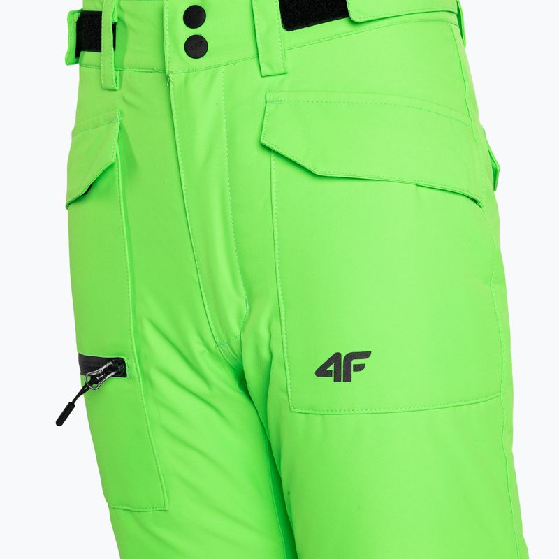 Gyermek síelő nadrág 4F M360 zöld neon 5