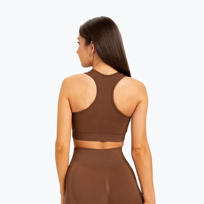 Női edzőmelltartó Gym Glamour push up csokoládé barna 373 2
