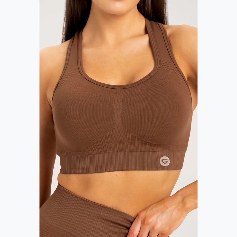 Női edzőmelltartó Gym Glamour push up csokoládé barna 373 3