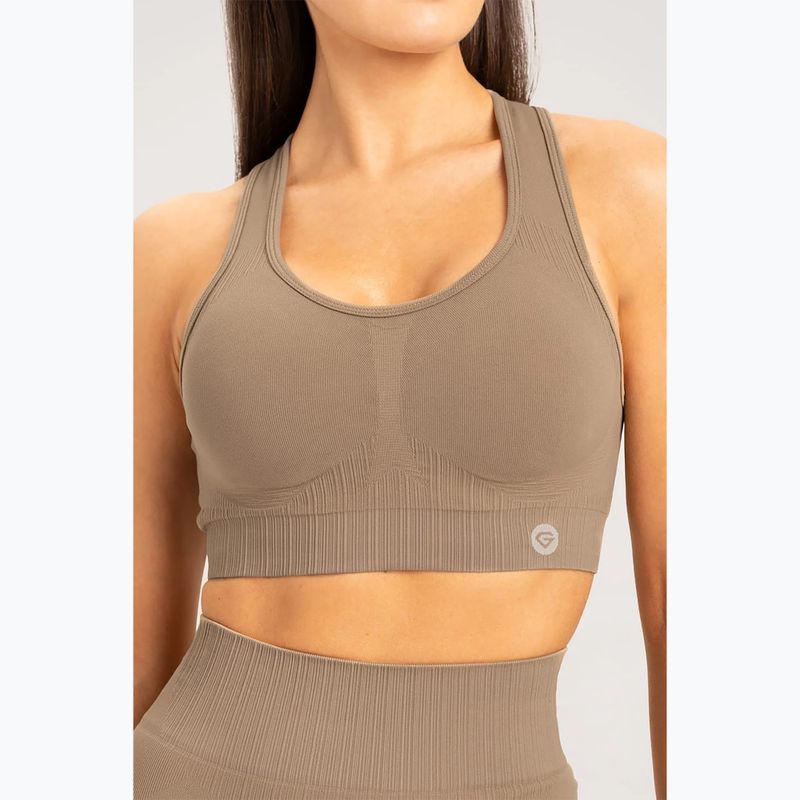 Női edzőmelltartó Gym Glamour push up nude bézs 320 3