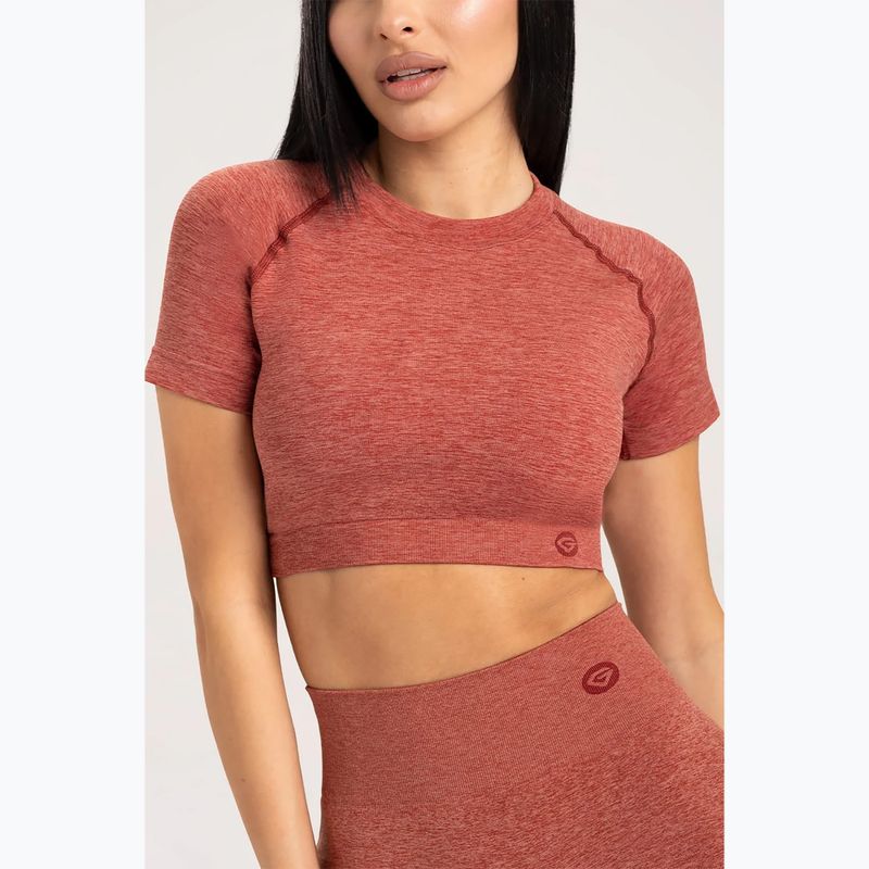 Női edző póló Gym Glamour Seamless Rashguard cseresznye 3