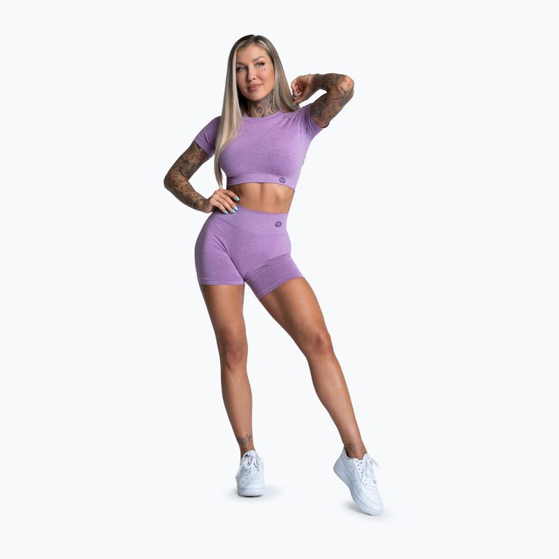 Női edző póló Gym Glamour Seamless Rashguard lila 2