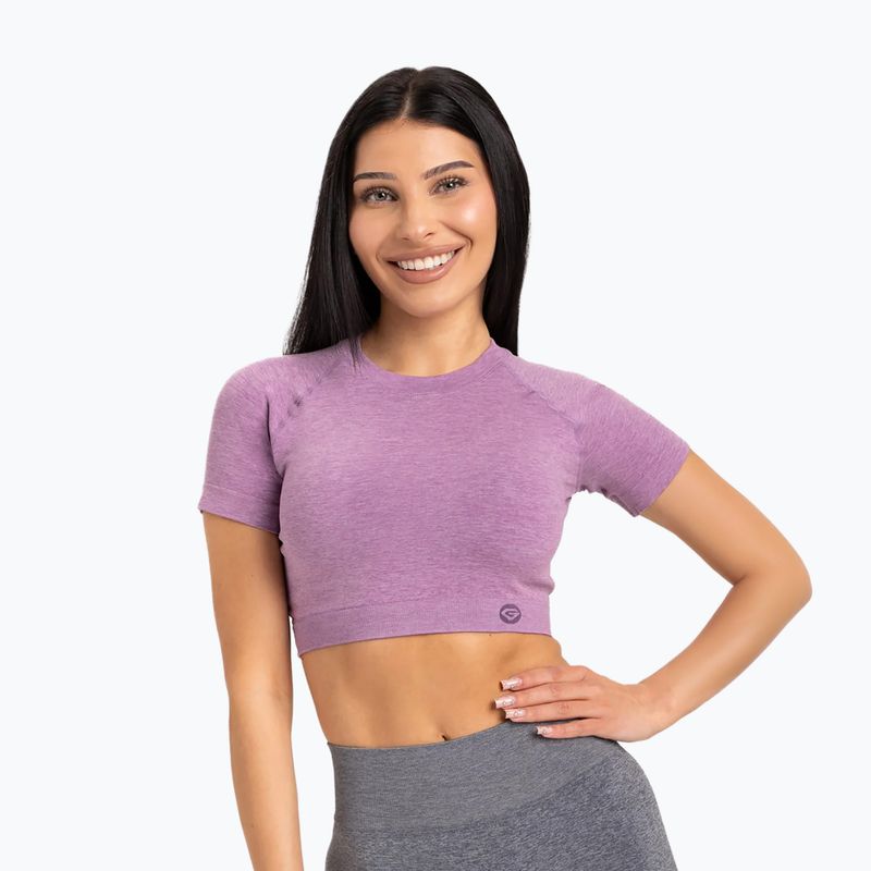 Női edző póló Gym Glamour Seamless Rashguard lila