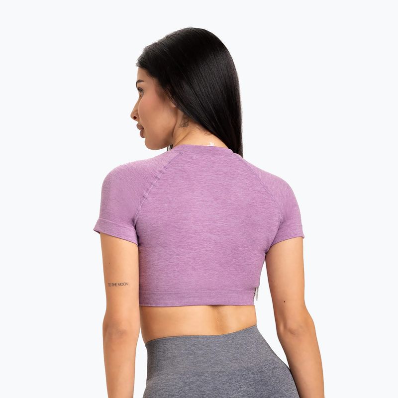 Női edző póló Gym Glamour Seamless Rashguard lila 2