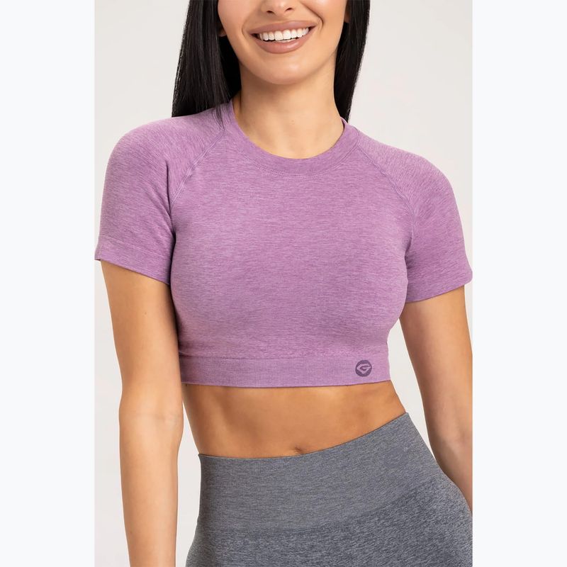 Női edző póló Gym Glamour Seamless Rashguard lila 3