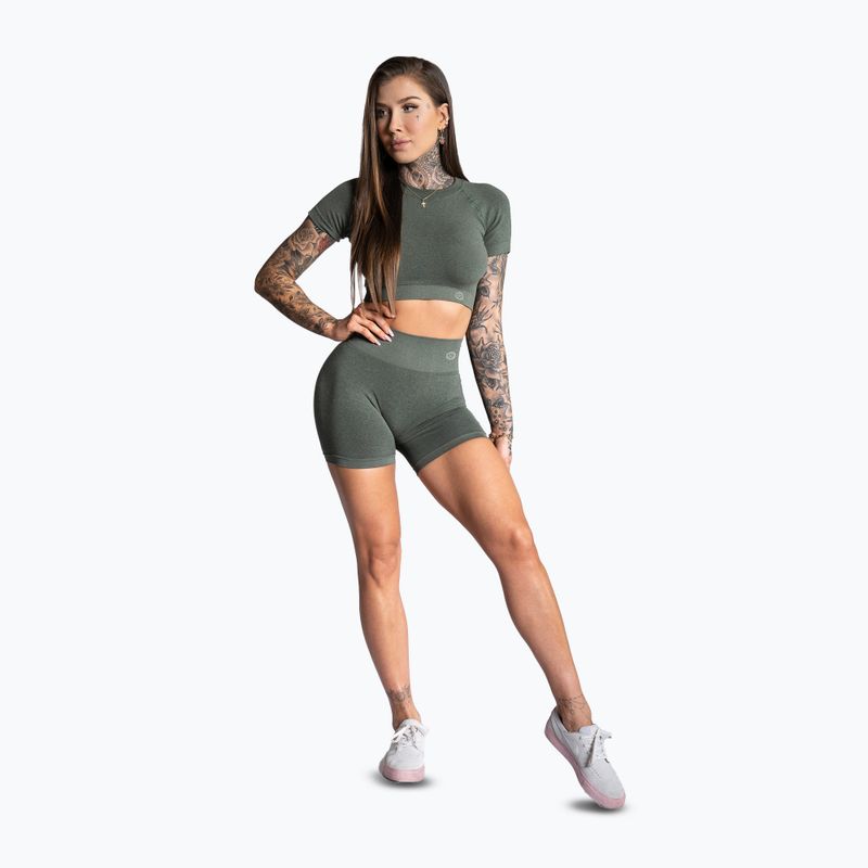 Női edzőnadrág Gym Glamour Seamless khaki színben 2