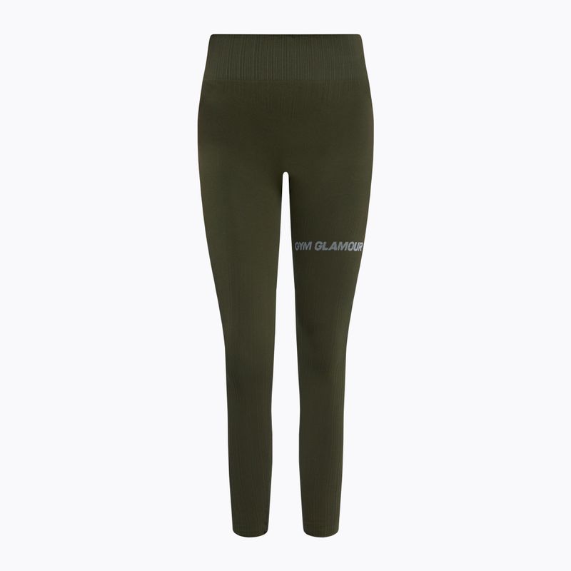 Női edzés leggings Gym Glamour Push Up Khaki 399 6