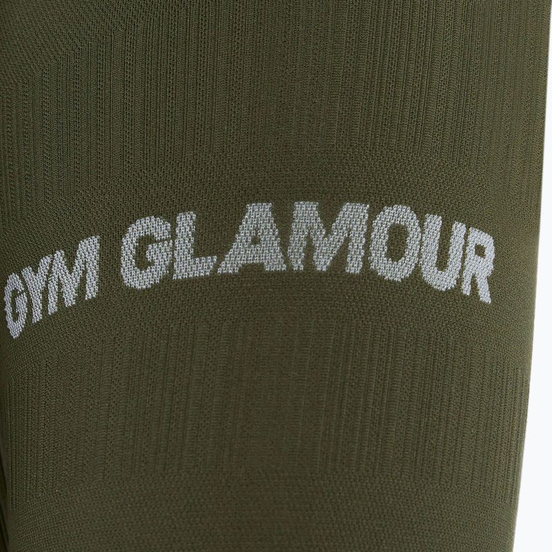 Női edzés leggings Gym Glamour Push Up Khaki 399 8