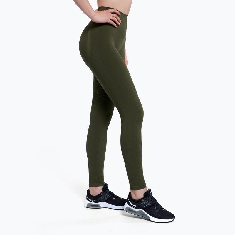 Női edzés leggings Gym Glamour Push Up Khaki 399 3