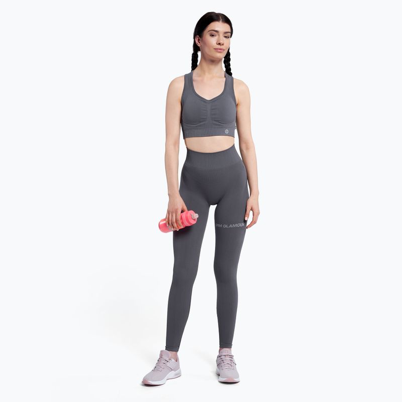 Női edző leggings Gym Glamour Push Up Szürke 400 2