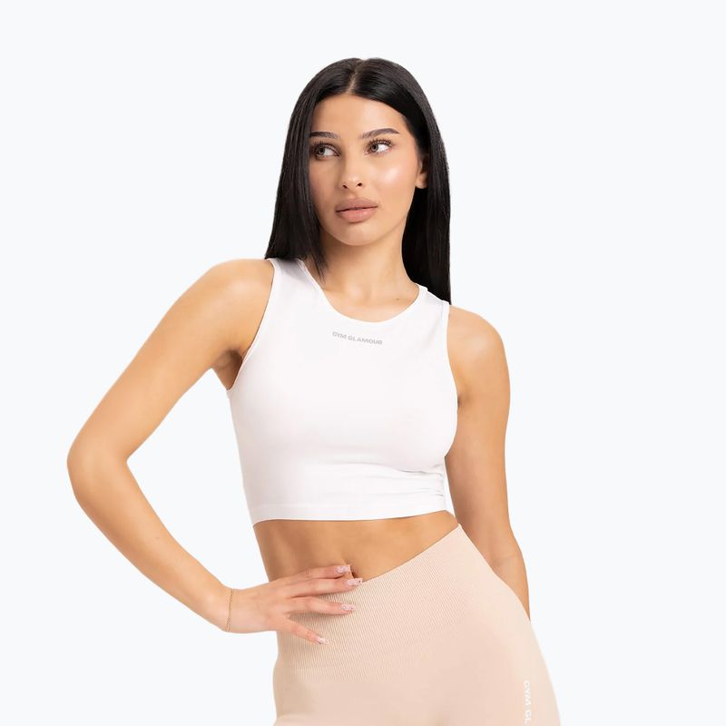 Női edzőtábor felső Gym Glamour Tied Fehér 441