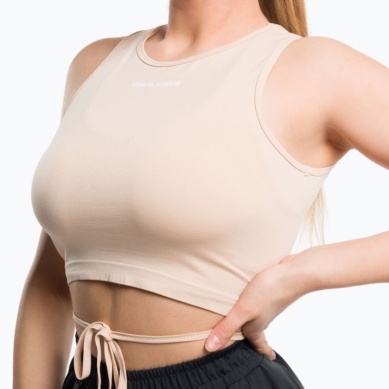 Női edzés felső Gym Glamour Glamour Kötött Beige 443 4