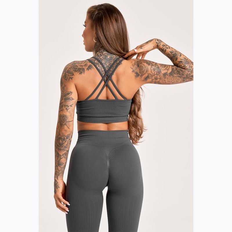 Női edző leggings Gym Glamour Push Up 2.0 sötét ezüst 6