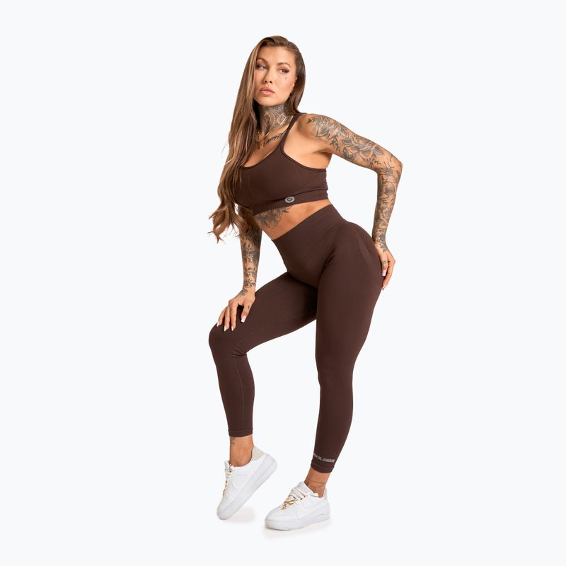 Női edző leggings Gym Glamour Push Up 2.0 csokoládé 2