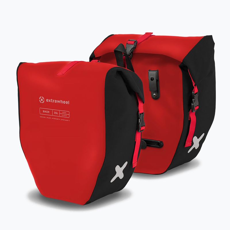 Extrawheel Biker 25L kerékpáros csomagtartó 2 db fekete/piros E0119