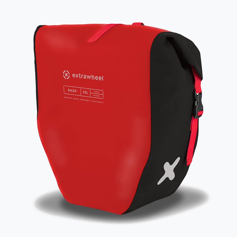 Extrawheel Biker 25L kerékpáros csomagtartó 2 db fekete/piros E0119 2