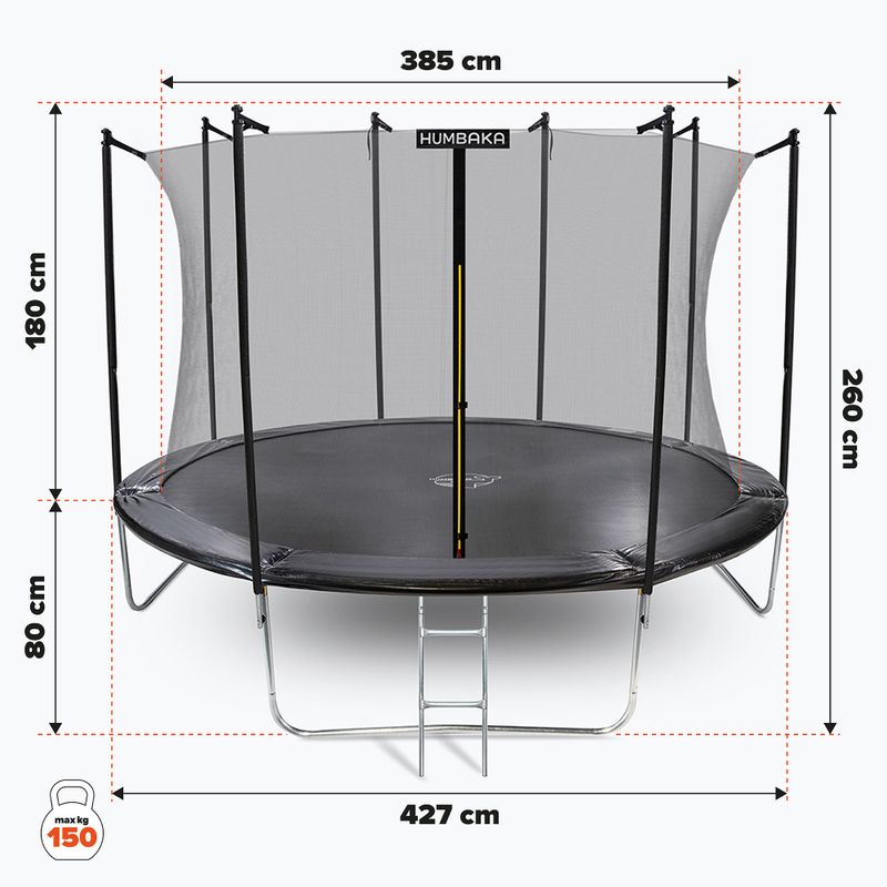 HUMBAKA Eco 427 cm fekete ECO-14' Trampok 17
