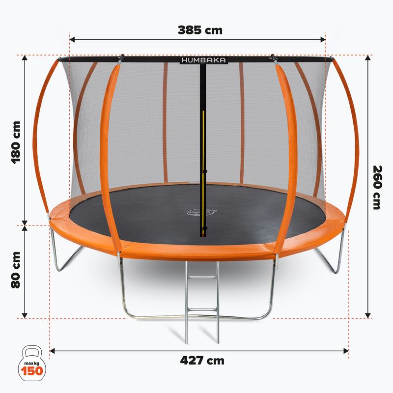 HUMBAKA Super 427 cm narancssárga Super-14' trambulin 17