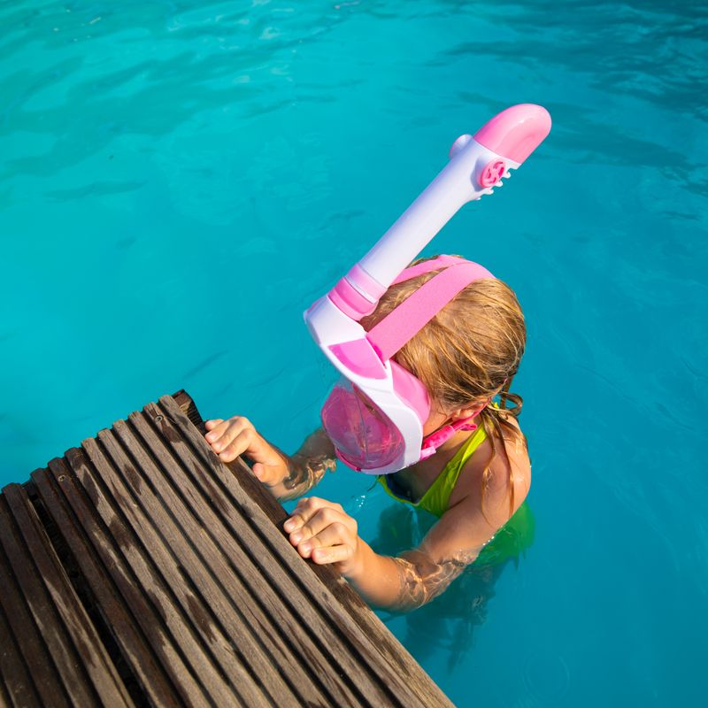 AQUASTIC rózsaszín gyermek teljes arcú snorkeling maszk SMK-01R 5