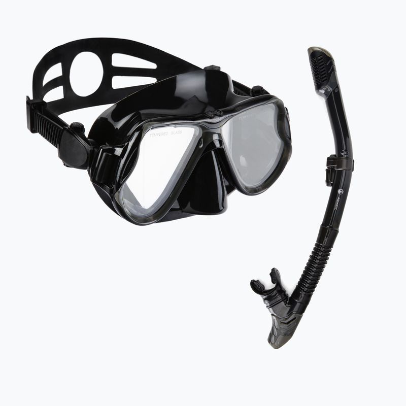 AQUASTIC fekete snorkeling szett Maszk + Pipa MSA-01C