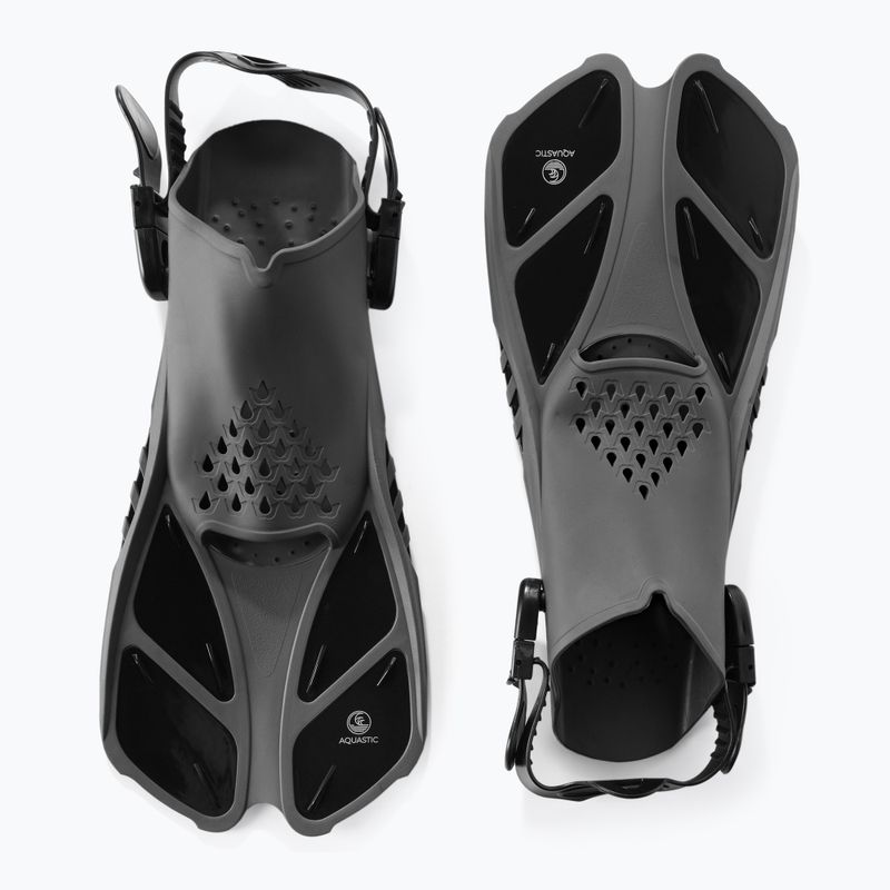AQUASTIC fekete snorkeling szett Maszk + Uszony + Pipa MSFA-01SC 3