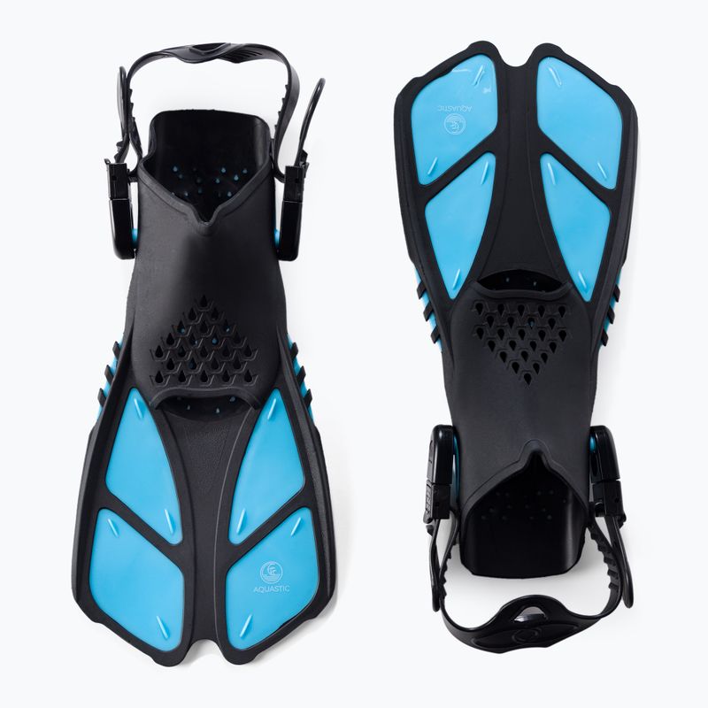 AQUASTIC kék gyerek snorkeling szett Maszk + Uszony + Pipa MSFK-01SN 3