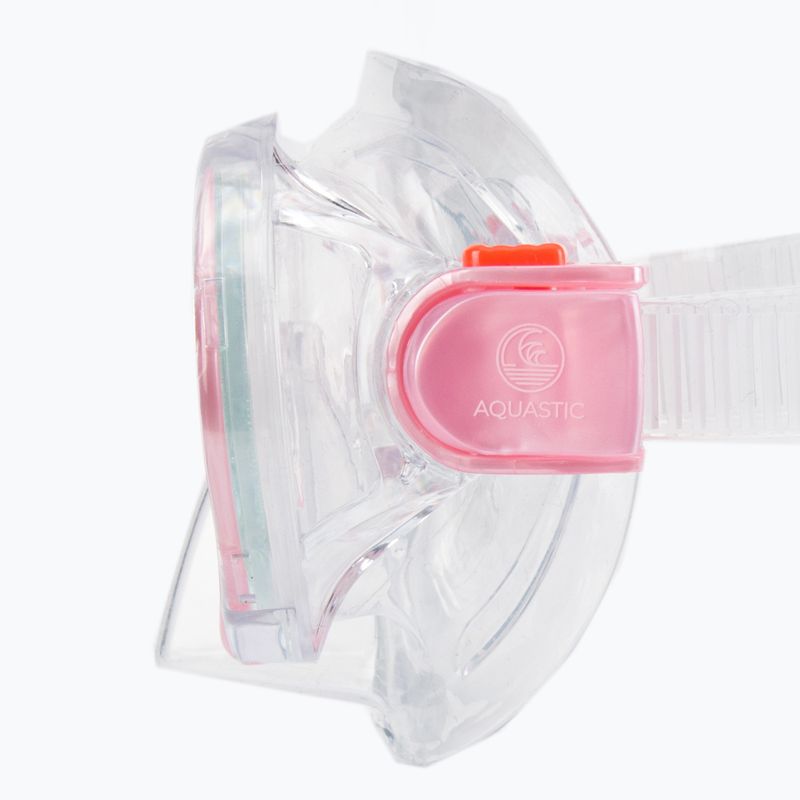 AQUASTIC rózsaszín gyerek snorkeling szett Maszk + Uszony + Pipa MSFK-01SR 15