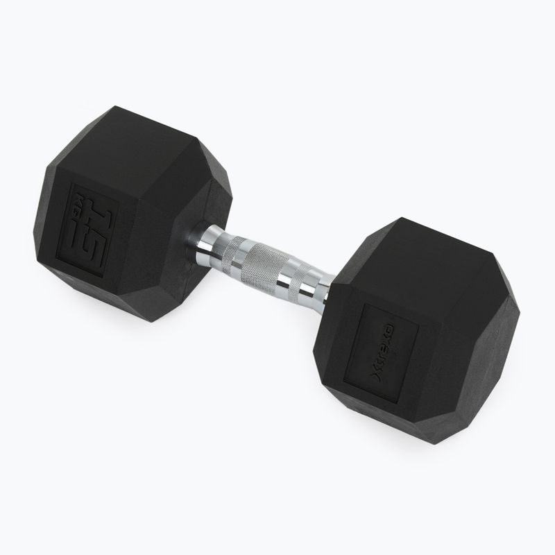 XTREXO Hex gumírozott súlyzó 15 kg HXD150