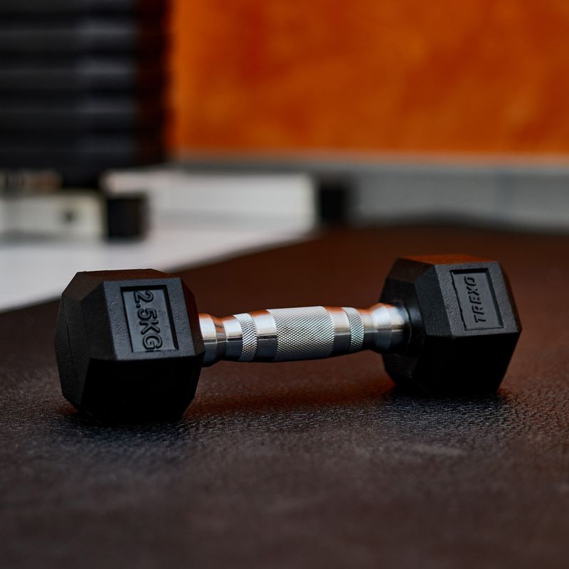XTREXO Hex gumírozott súlyzó 2.5 kg HXD25 6
