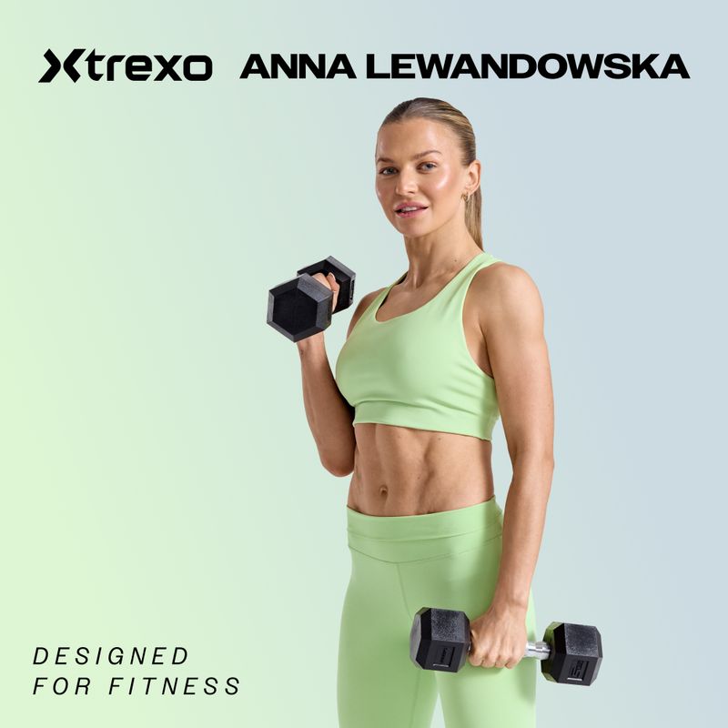 XTREXO Hex 17,5 kg-os gumírozott súlyzó 2