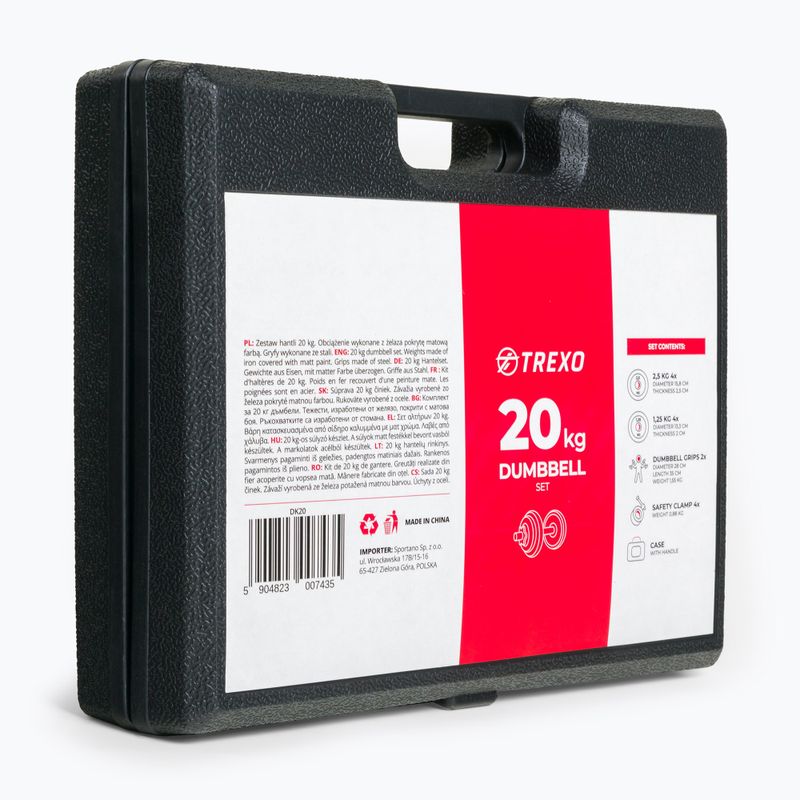 XTREXO súlyzókészlet 20 kg DK20 átmérője 28mm 15