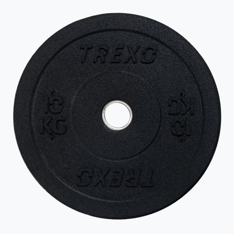 TREXO fekete bumper olimpiai súlytárcsa 10 kg TRX-BMP010 7