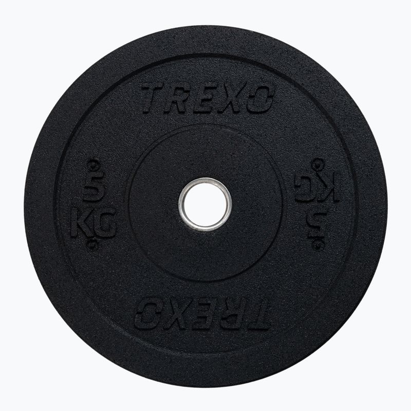 TREXO fekete bumper olimpiai súlytárcsa 5 kg TRX-BMP005 9