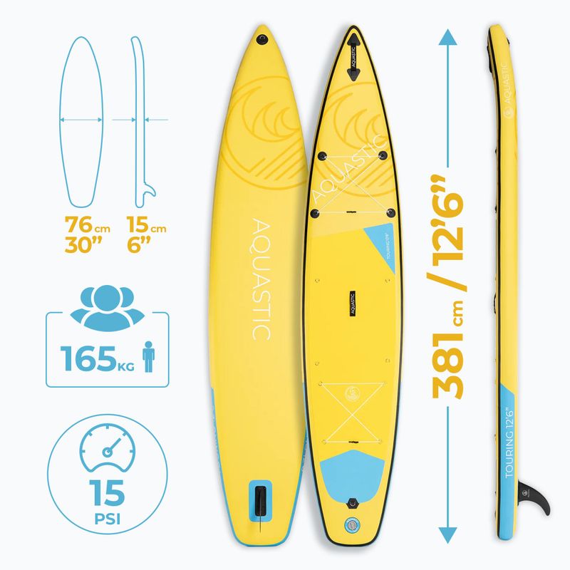 SUP AQUASTIC Touring deszka 12'6" sárga 17