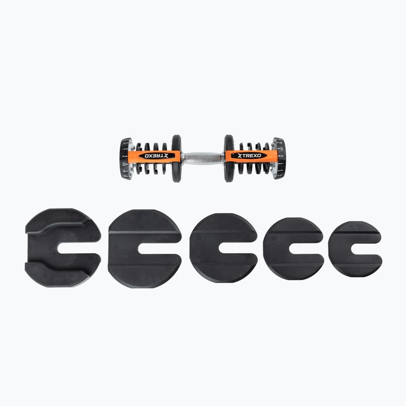 XTREXO ADT-40-BF állítható súlyzó 40 kg, fekete színű 6