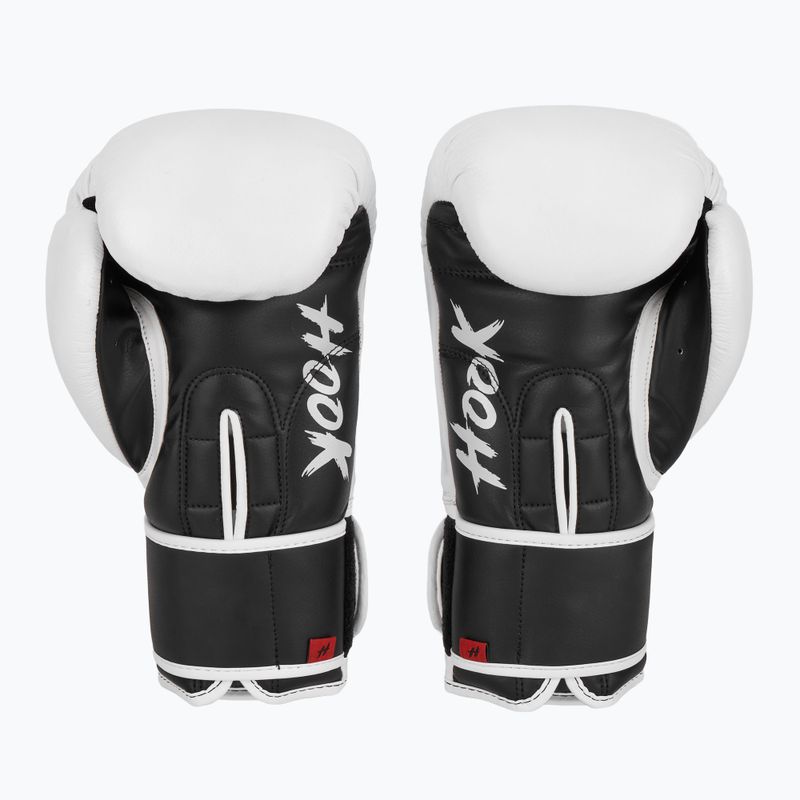 HOOK FIGHTING Harcra kész bőr bokszkesztyű fehér 3