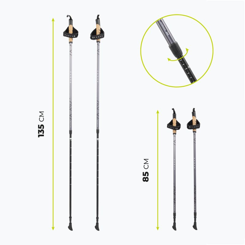 KADVA Aruku állítható fekete nordic walking botok 2