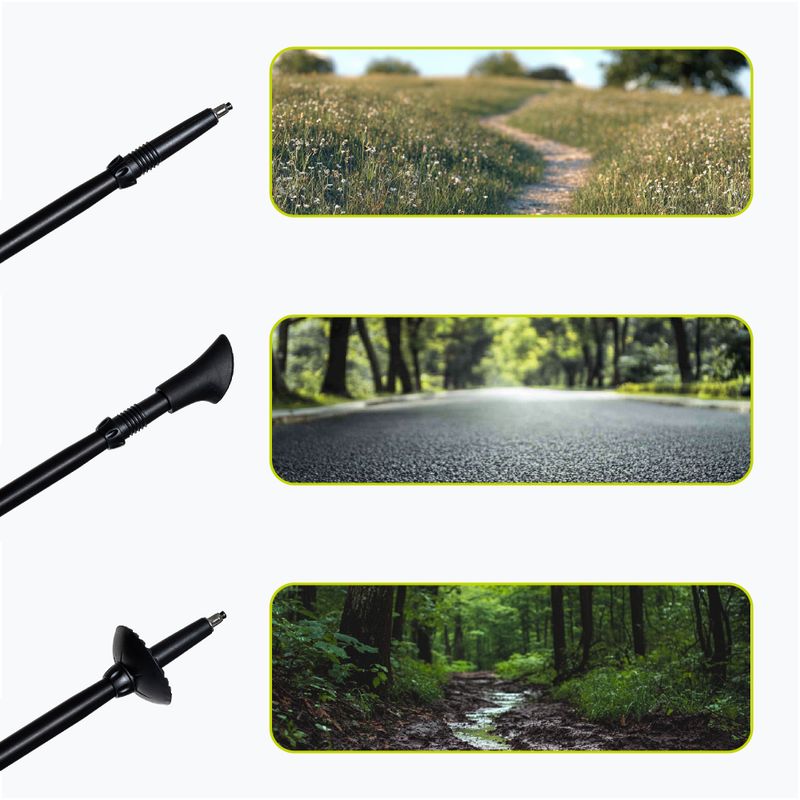 KADVA Aruku állítható fekete nordic walking botok 7