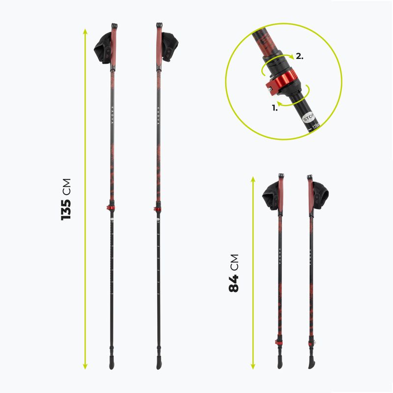 Nordic walking botok KADVA Halna piros 2