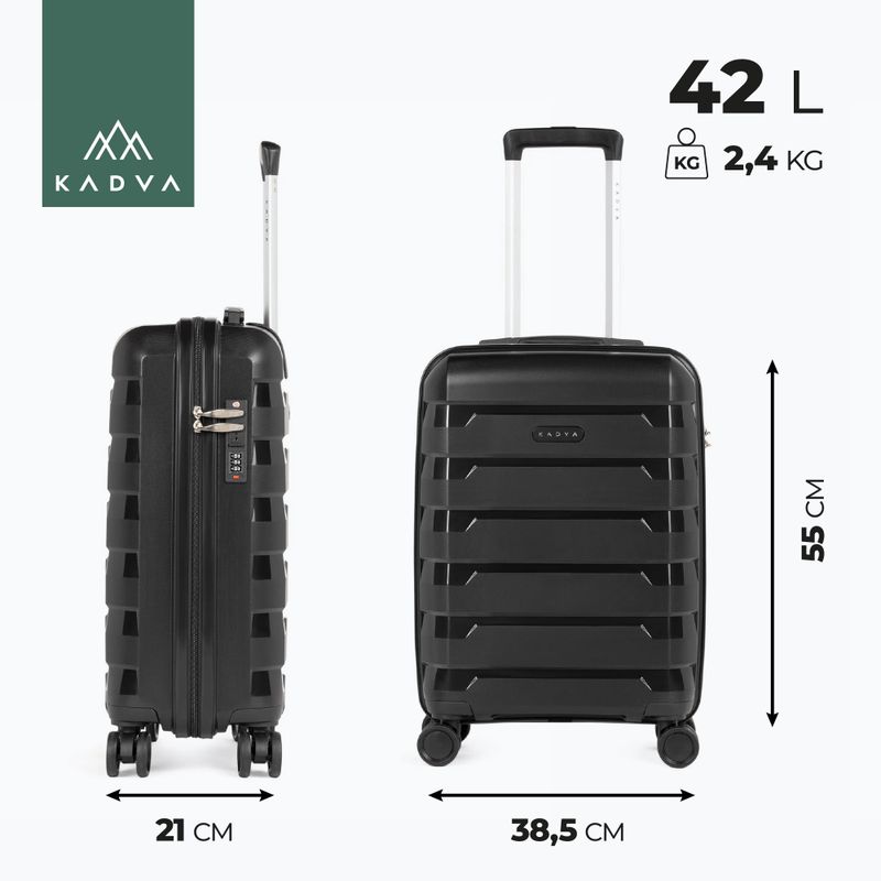 KADVA Cayes 42 l fekete kabinbőrönd 3
