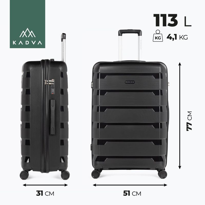 KADVA Cayes utazótáska 113 l fekete 3