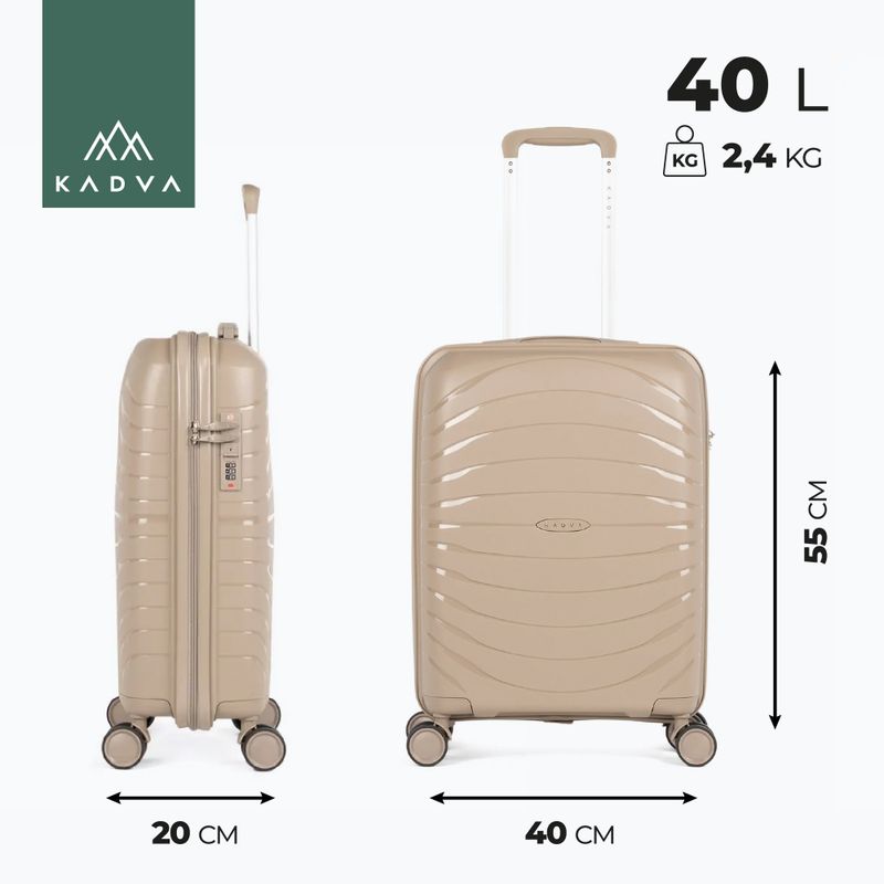 KADVA Brava 40 l bézs kabinbőrönd 3