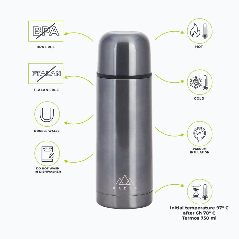 KADVA Vulcan termosz 750 ml ezüst 2