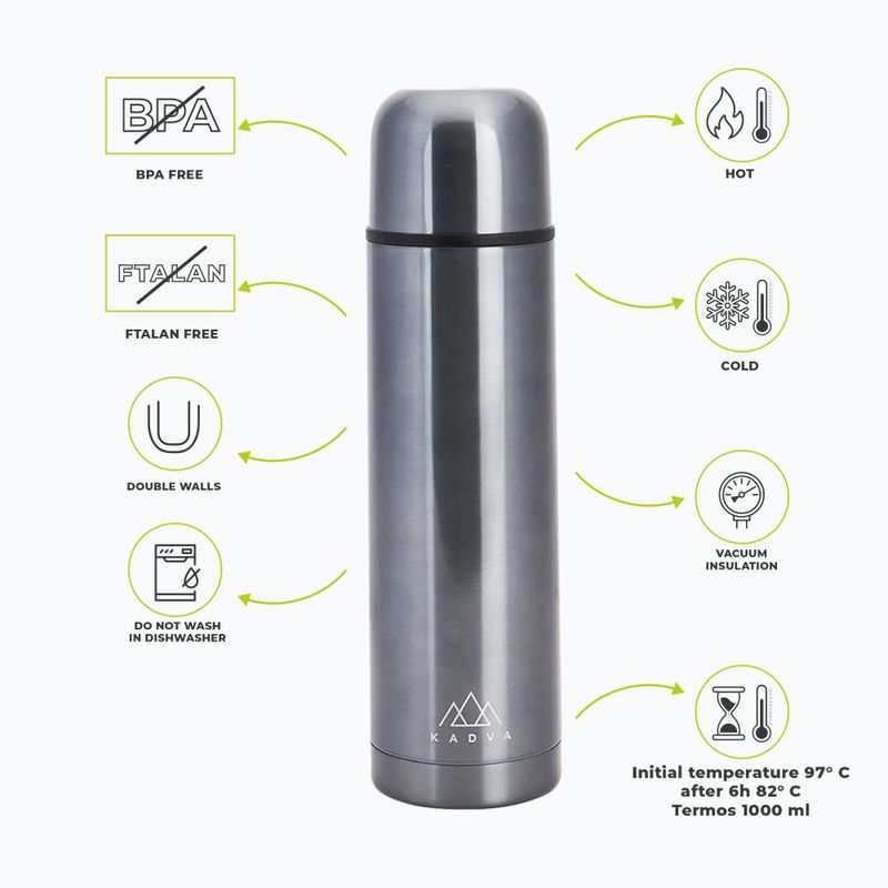 Termos KADVA Vulcan 1000 ml ezüst 2