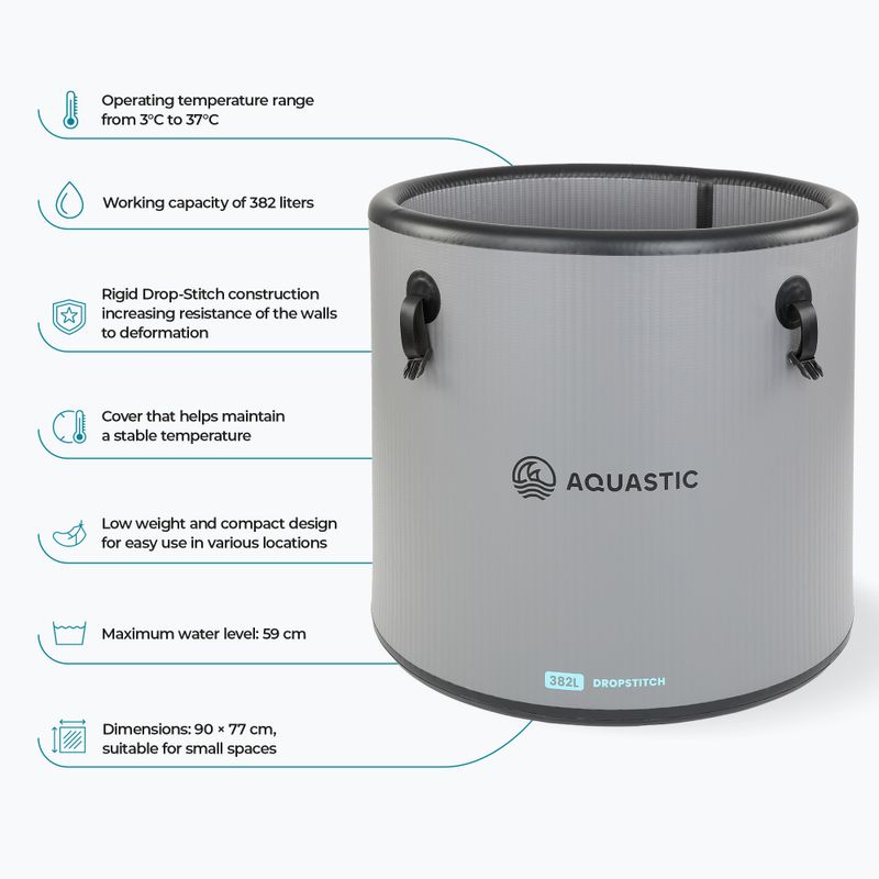 Merülőmedence AQUASTIC BrrFree 382 l dropstitch grey 8