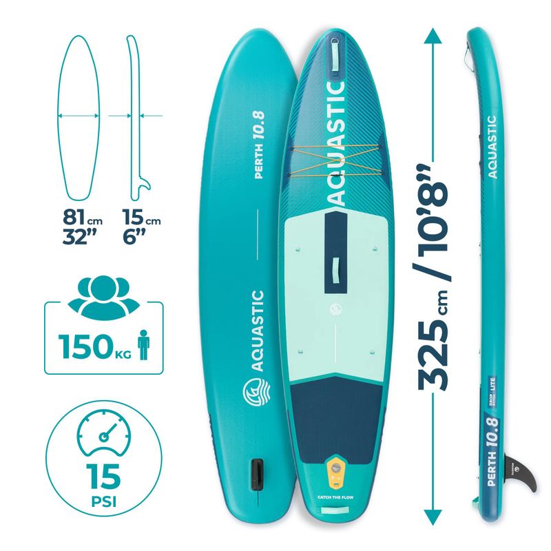 Felfújható SUP deszka szett AQUASTIC Perth 10'8" allround green 18